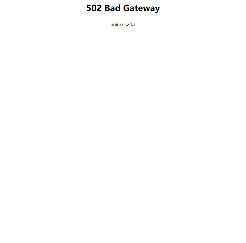 502 Bad Gateway